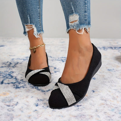 🔥🥿Lekkie damskie buty na koturnie z kryształkami