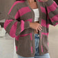 🔥👚Stylowy damski sweter w paski z otwartym przodem