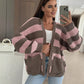 🔥👚Stylowy damski sweter w paski z otwartym przodem