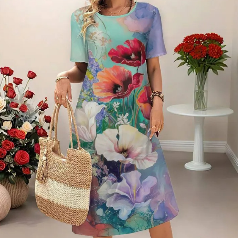 🔥👗Damska sukienka casualowa z kwiatowym nadrukiem