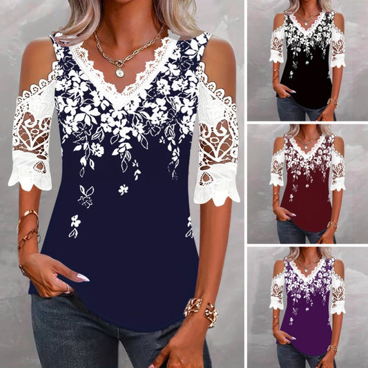 🔥👚Elegancka bluzka damska z koronką