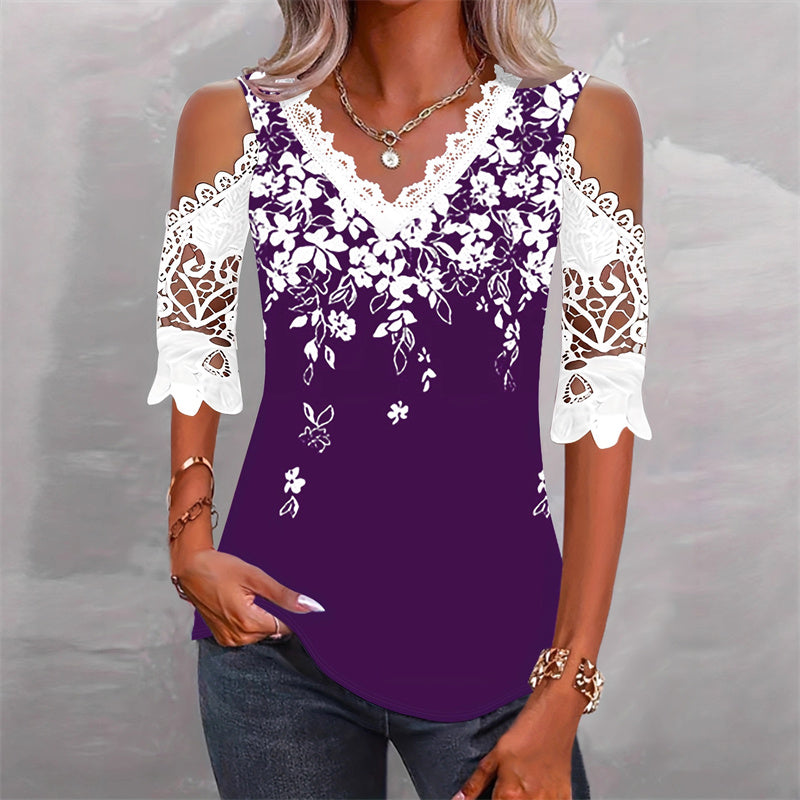 🔥👚Elegancka bluzka damska z koronką