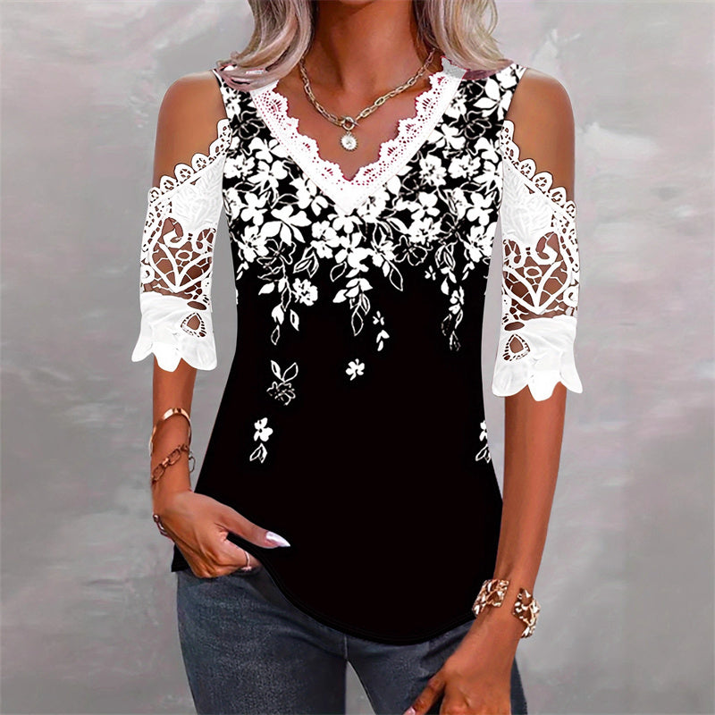 🔥👚Elegancka bluzka damska z koronką