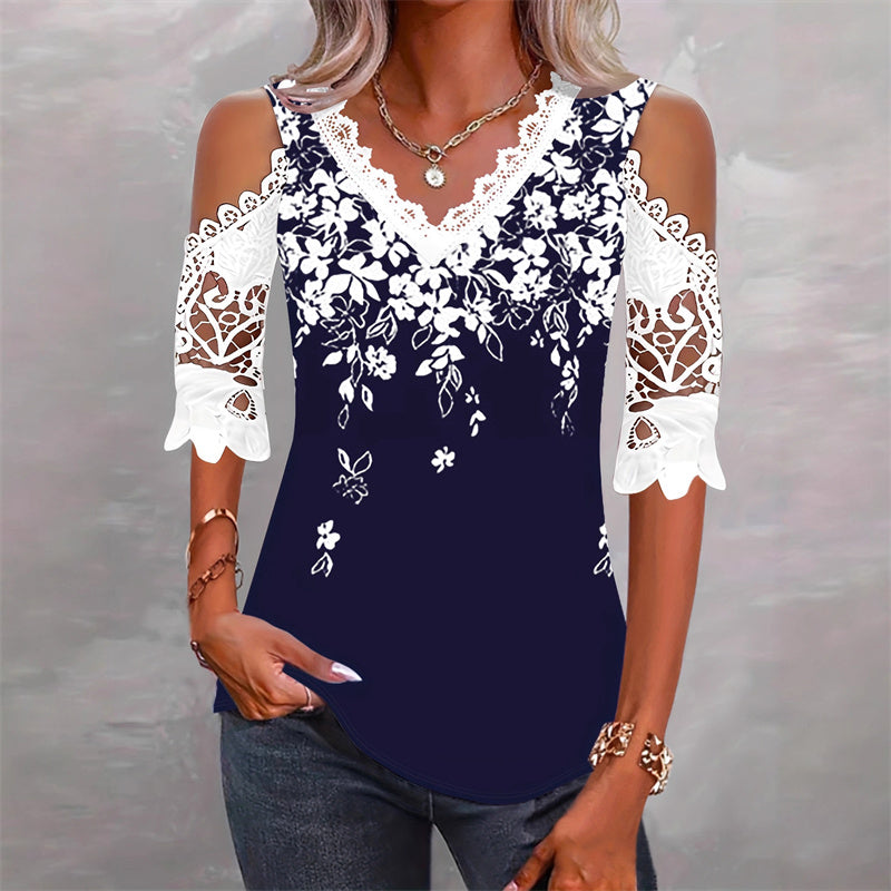 🔥👚Elegancka bluzka damska z koronką