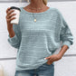 🔥👚【S-3XL】Solidna bluzka w paski z okrągłym dekoltem i długimi rękawami