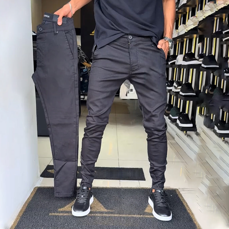 🔥👖Męskie spodnie slim fit w jednolitym kolorze