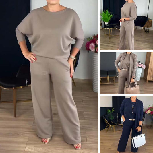 🔥👚👖【S-5XL】(Spersonalizowany) - Elegancki, długi kardigan, top i spodnie, trzyczęściowy komplet - Dostawa w ciągu 5-12 dni