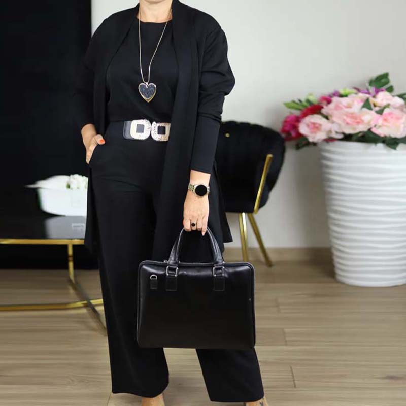 🔥👚👖【S-5XL】(Spersonalizowany) - Elegancki, długi kardigan, top i spodnie, trzyczęściowy komplet - Dostawa w ciągu 5-12 dni